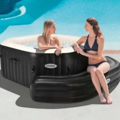 Intex Aufblasbare Sitzbank Für Whirlpools Pure Spa, Octagonal Schwarz -Intex 12571844 4
