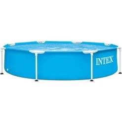 Intex Family Pool, 244x51 Cm, Blau, Leicht Aufbaubar, Aus PVC Mit Metallrahmen, Pool Für Kinder Und Erwachsene, Planschbecken Schwimmbecken Kinderpool Aufstellpool Family Lounge Pool