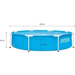 Intex Family Pool, 244x51 Cm, Blau, Leicht Aufbaubar, Aus PVC Mit Metallrahmen, Pool Für Kinder Und Erwachsene, Planschbecken Schwimmbecken Kinderpool Aufstellpool Family Lounge Pool 8 Intex Family Pool, 244x51 Cm, Blau, Leicht Aufbaubar, Aus PVC Mit Metallrahmen, Pool Für Kinder Und Erwachsene, Planschbecken Schwimmbecken Kinderpool Aufstellpool Family Lounge Pool -Intex 30101622 3