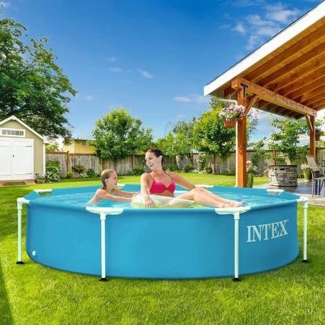 Intex Family Pool, 244x51 Cm, Blau, Leicht Aufbaubar, Aus PVC Mit Metallrahmen, Pool Für Kinder Und Erwachsene, Planschbecken Schwimmbecken Kinderpool Aufstellpool Family Lounge Pool 6 Intex Family Pool, 244x51 Cm, Blau, Leicht Aufbaubar, Aus PVC Mit Metallrahmen, Pool Für Kinder Und Erwachsene, Planschbecken Schwimmbecken Kinderpool Aufstellpool Family Lounge Pool – Bild 4