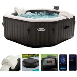 Intex 28458 Whirlpool Pure SPA Bubble Jet Massage 201x71cm Aufblasbar 4 Personen
