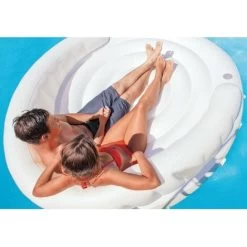 Intex 58292 Badeinsel Schwimmliege Ø 199 Cm Lounge Luftmatratze Wasserliege Dach -Intex 95617213 3