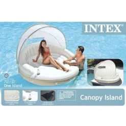 Intex 58292 Badeinsel Schwimmliege Ø 199 Cm Lounge Luftmatratze Wasserliege Dach -Intex 95617213 4