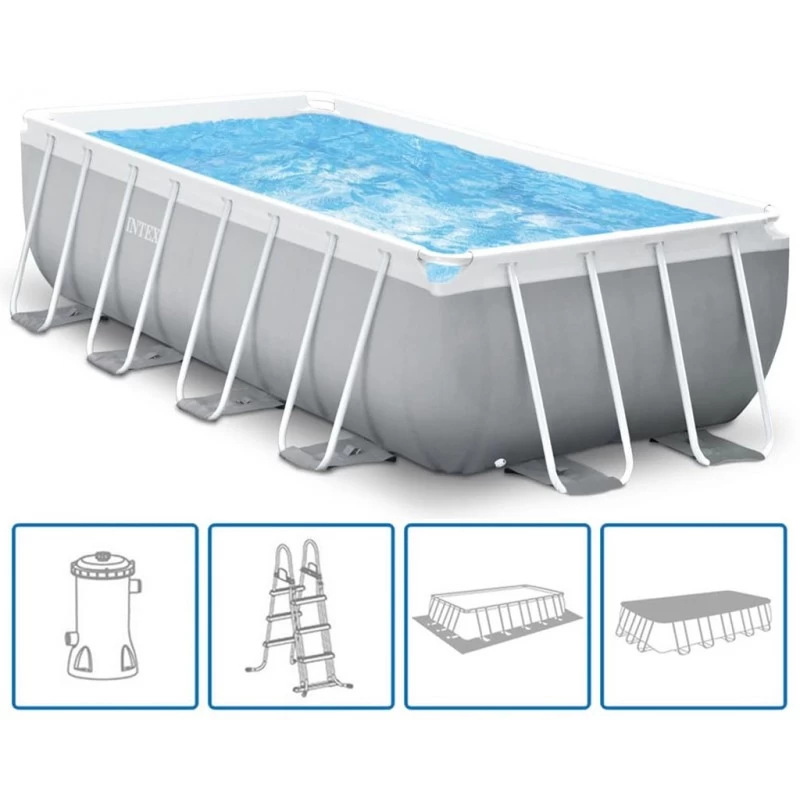 INTEX PRISM FRAME RECTANGULAR PREMIUM POOLS Swimmingpool-Set 488 X 244 X 107 Cm 26792GN 3 INTEX PRISM FRAME RECTANGULAR PREMIUM POOLS Swimmingpool-Set 488 X 244 X 107 Cm 26792GN