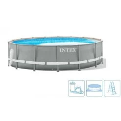 INTEX PRISM FRAME POOLS SET Schwimmbad 457 X 107 Cm Mit Kartuschenfilterpumpe 26724NP